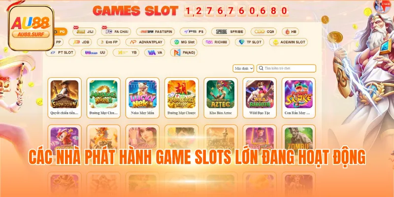 Các nhà phát hành game slots lớn đang hoạt động