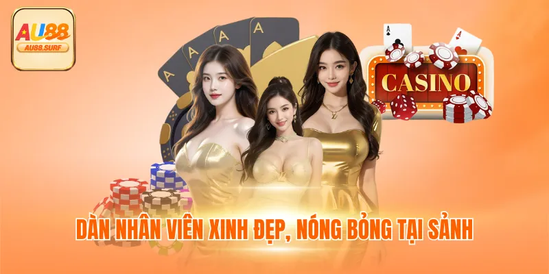 Dàn nhân viên xinh đẹp, nóng bỏng tại sảnh
